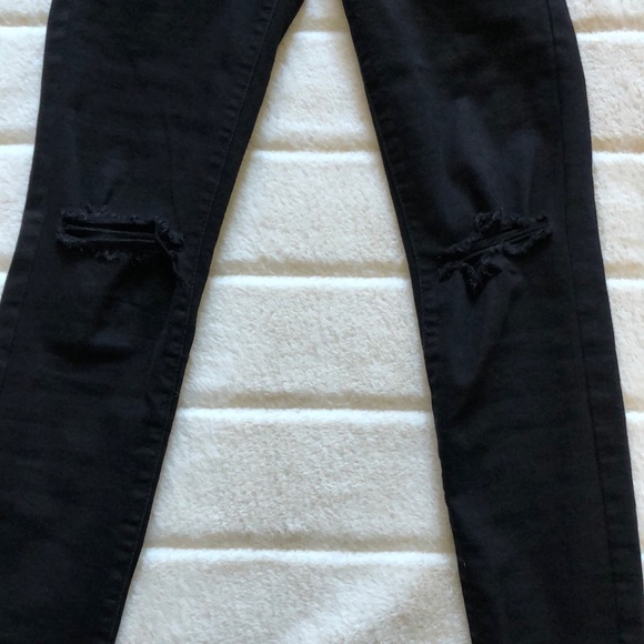 GARAGE black ripped skinny mid rise jeans - Picture 2 of 7